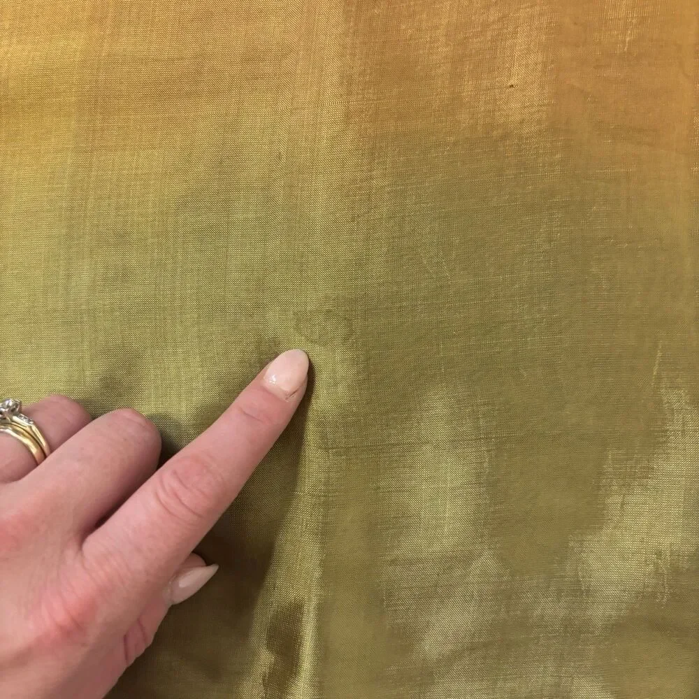 Vibrant Ombre Silk Scarf Olive Green Gold Gradient Fringe Lightweight Wrap Shawl